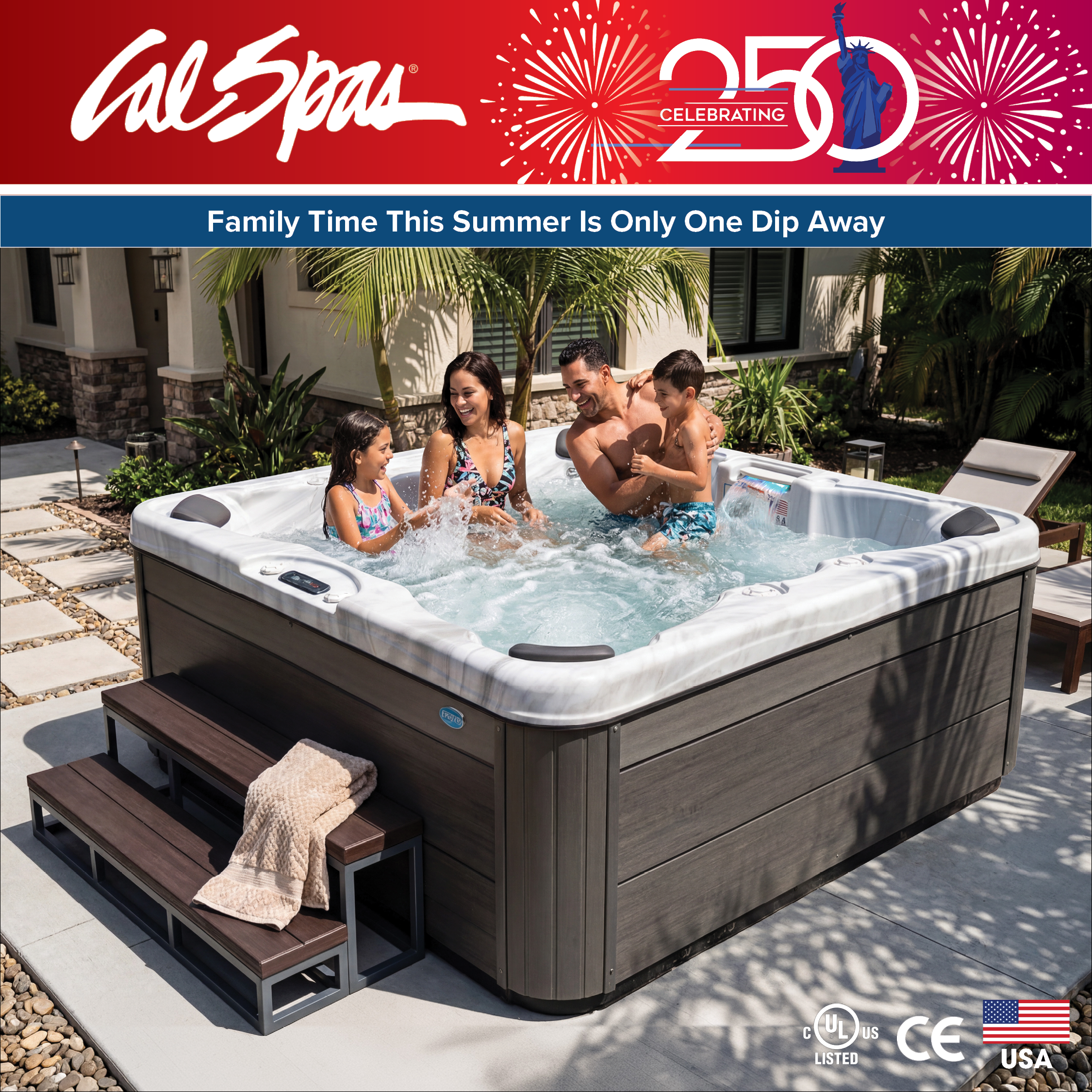 Calspas hot tub being used in a family setting - Incheon